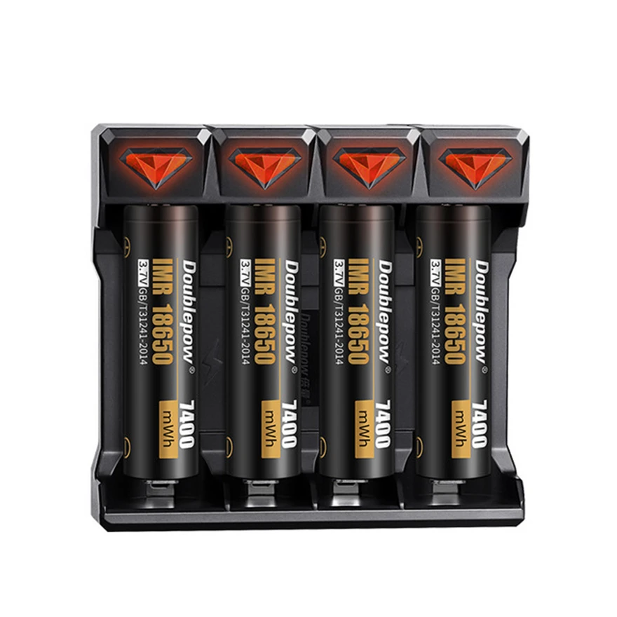 

4PCS 100% new original 18650 battery 3.7v 7400mWh 18650 rechargeable lithium battery flashlight battery + 18650 smart charger