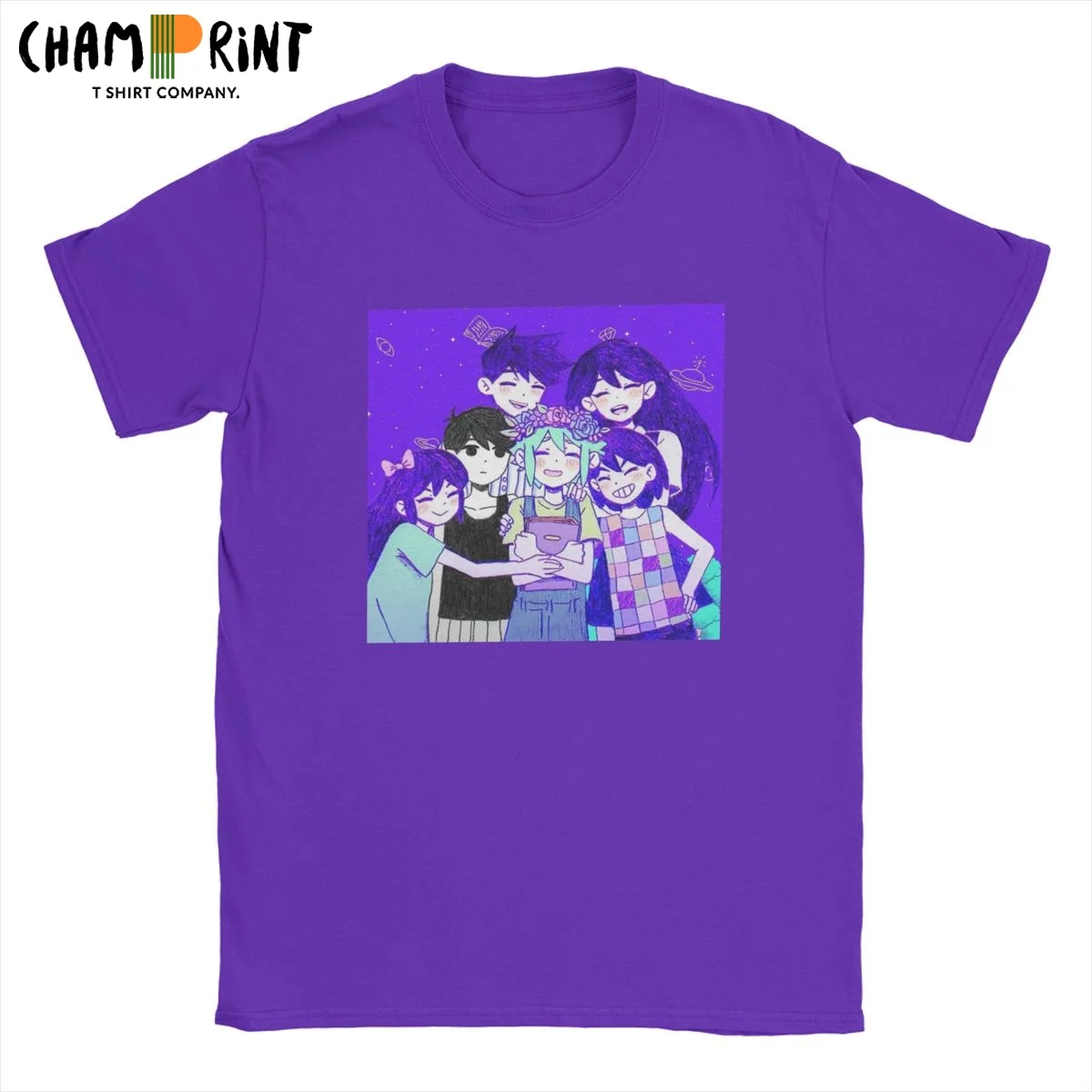 Men Omori Friends T Shirt Basil Aubrey Anime Game Pure Cotton Clothes Humorous Round Collar Tee Shirt Gift Idea T-Shirt