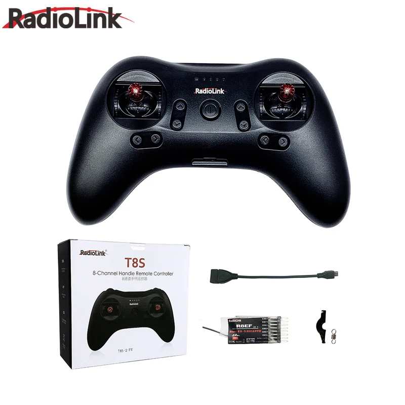 

Radiolink T8S 8CH Mini RC Transmitter and R8FM R8EF Receiver 2.4G Radio Remote Controller for Fixed-wings Gliders Cars Boats