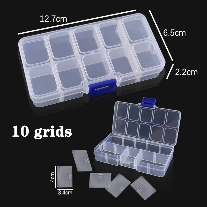 Plastic Sieradendoos 10/15/24 Compartiment Slot Organizer Opslag Kralen Container Verstelbare Sieraden Opbergdoos Rechthoek Case