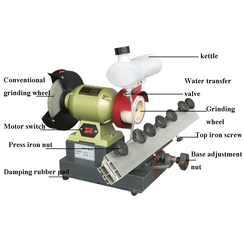 MR206 Multifunctional Woodworking Grinding Knife Machine Electric Grinder Flat Throw Pressure Planer Manual Woodwork Grinder