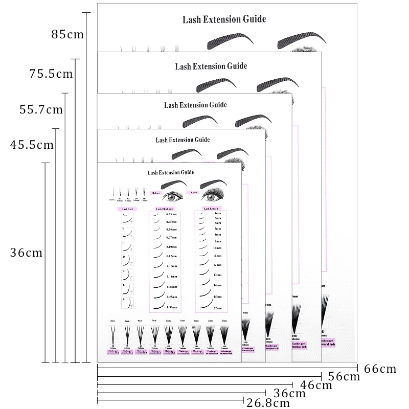 Eyelash Decoration Guide Poster Print Lash Extension Form for Beauty Salon Makeup Wall Art Grafted Eyelashes Painting Decor