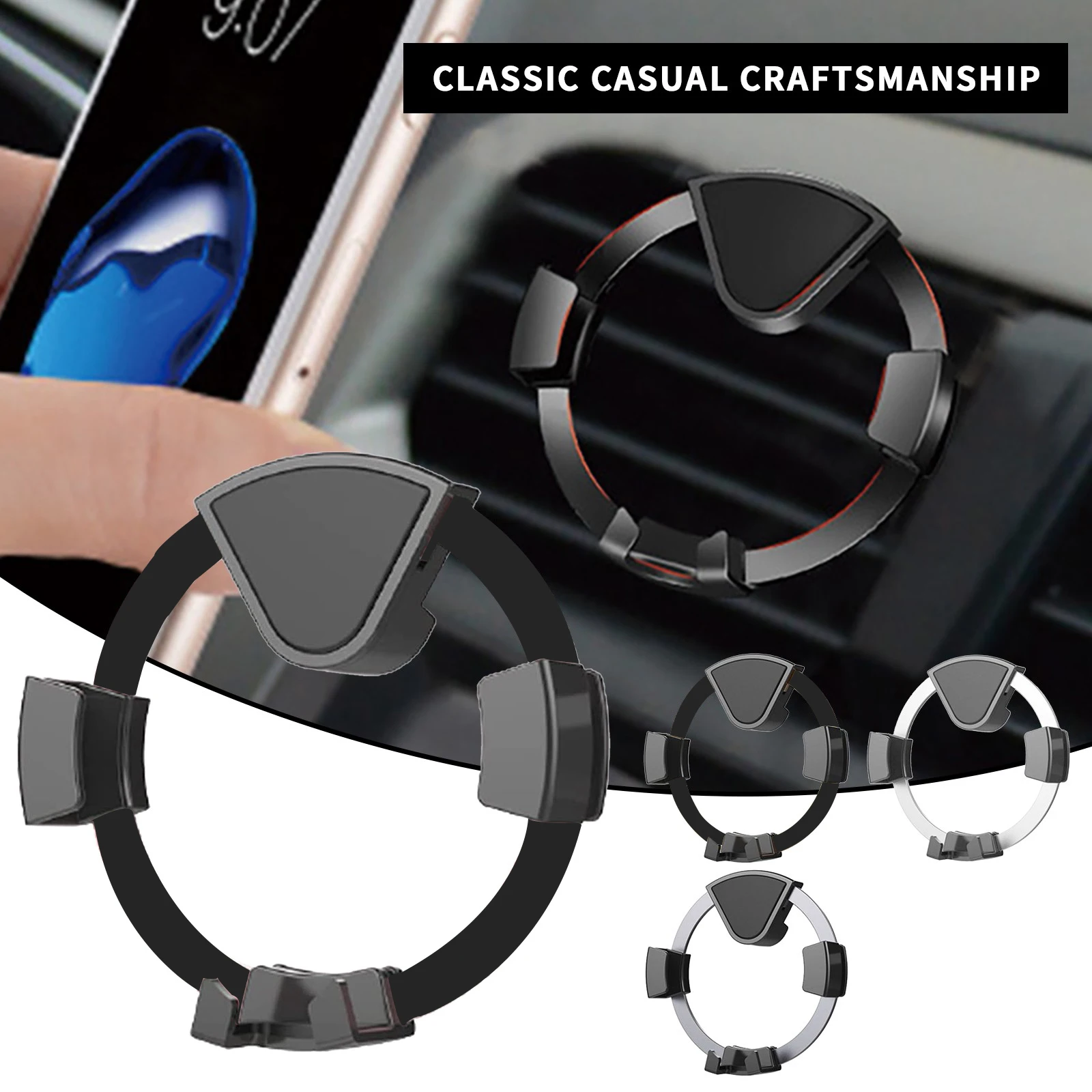 Round car phone holder mount for air vents with gravity GPS smartphone holder