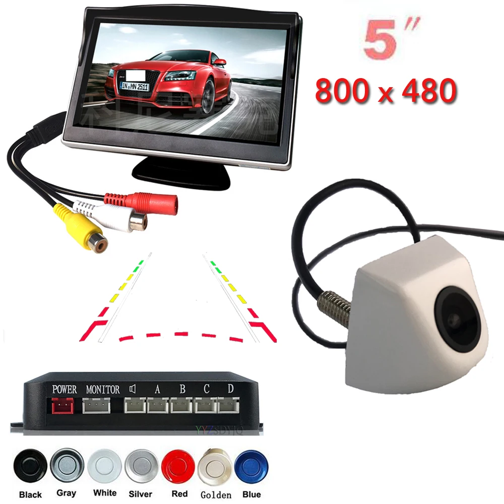 

Parking Sensors Car Visible Dual Core CPU Video Dynamic Trajectory Rear View Tracks Camera with Vehicle 5''TFT 800 x 480 Monitor