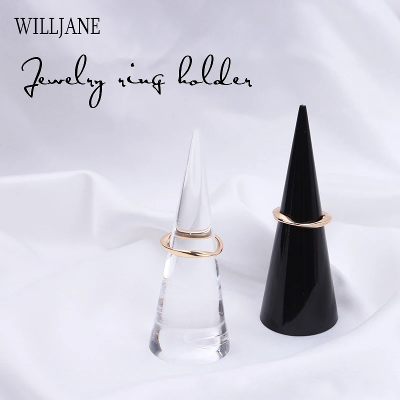 Solid Jewelry Ring Display Stand Solid Finger Shape Ring Photography Presentation Holder Exhibition Storage Rack Wood Acrylic