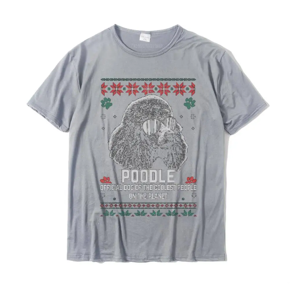 Dog Of The Coolest Poodle Christmas T-Shirt High Quality Personalized T Shirt Cotton Men Tops Shirt Personalized