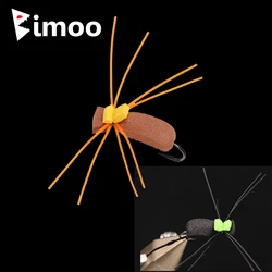 Bimoo 6pcs 10# Orange Black Foam Beetle Fly Dry Fly Hook Baits Trout Yellowfish Bass Barbel Carp Fishing Artificial Lure