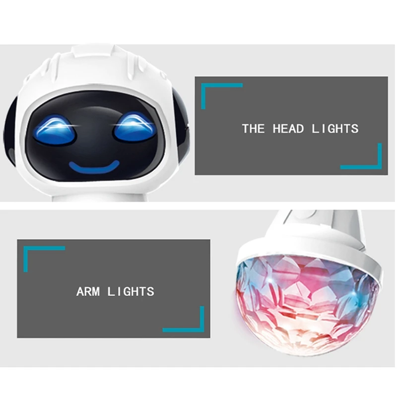 20cm Mini Robot With Flashing Led Light Dancing Intelligent Model Electric Simulated Educational Robotic Gifts Toys for children