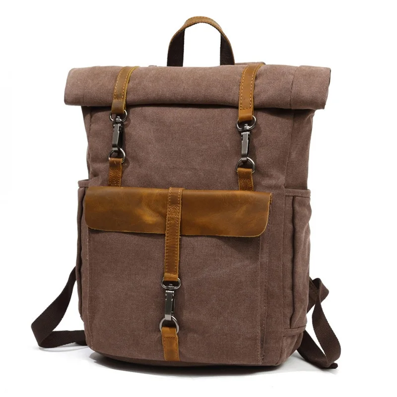 Europe Fashion Canvas Leather Backpacks 14\