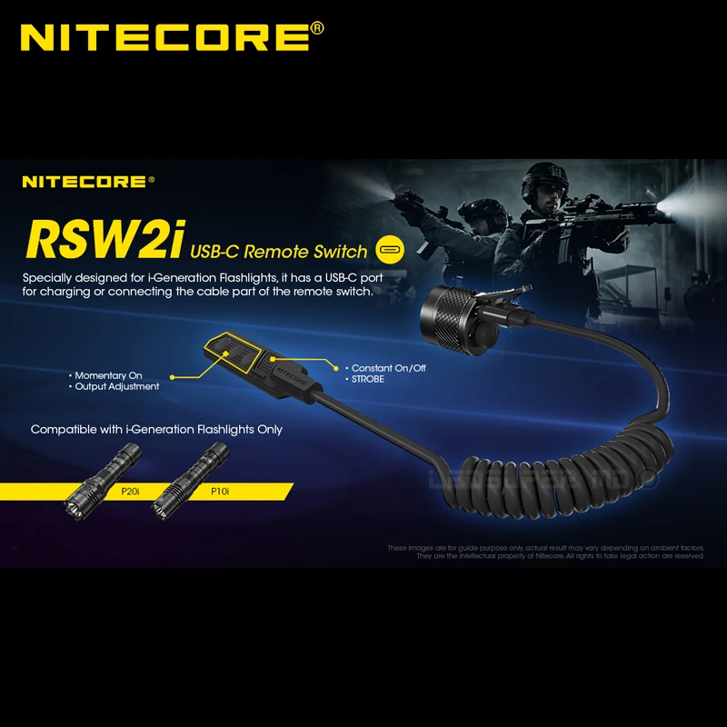 Nitecore RSW2i Remote Pressure Switch for P10i/ P20i/ P20iX/ P30i