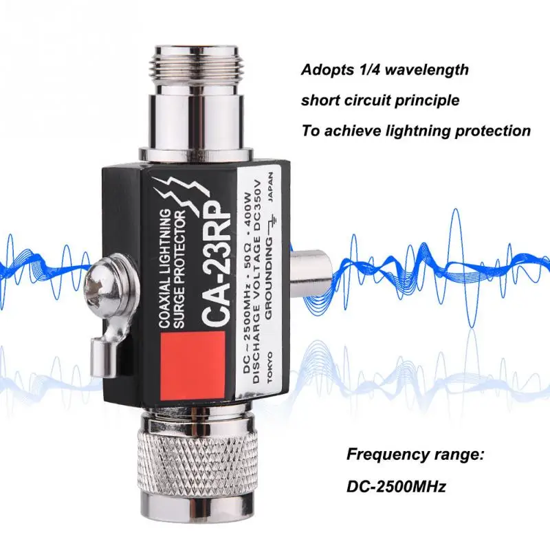 CA-23RP Arrestor N Male Plug to N Female Coaxial 0-2.5GHZ 400W 50ohm DC-2500MHz N Connector 400W Protector Arresternew