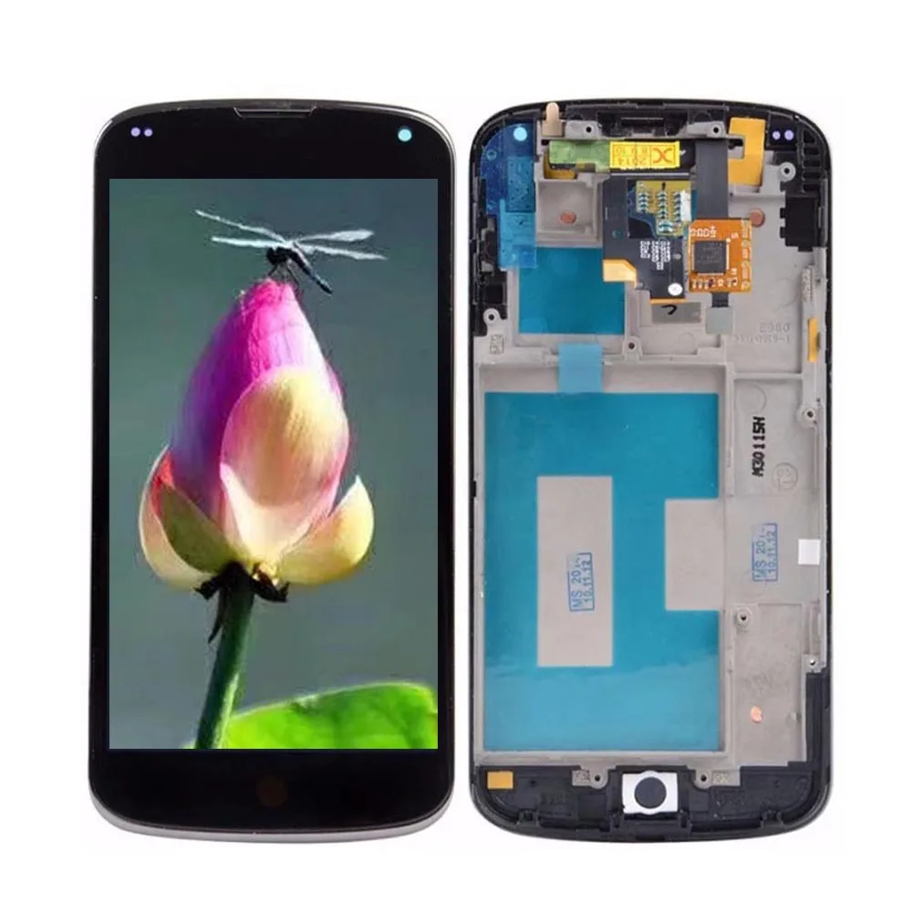 With Frame For LG Google Nexus 4 E960 LCD Display Screen With Touch Digitizer Assembly Repair parts For LG E960 LCD