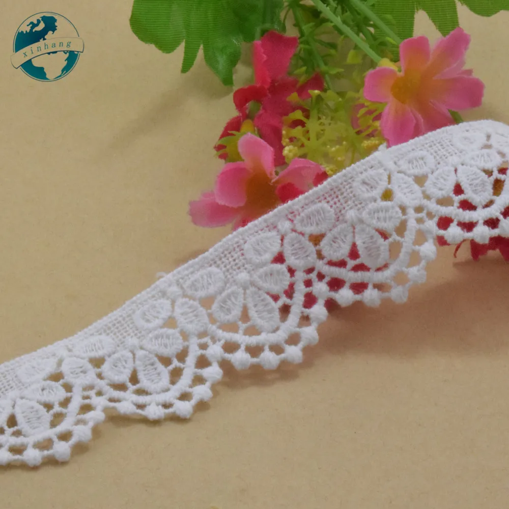 3cm Wide 100% Cotton Embroid Lace Sewing Ribbon Guipure Trim Wedding Decoration DIY Dolls Colthes Accessories Lace Edge#3999