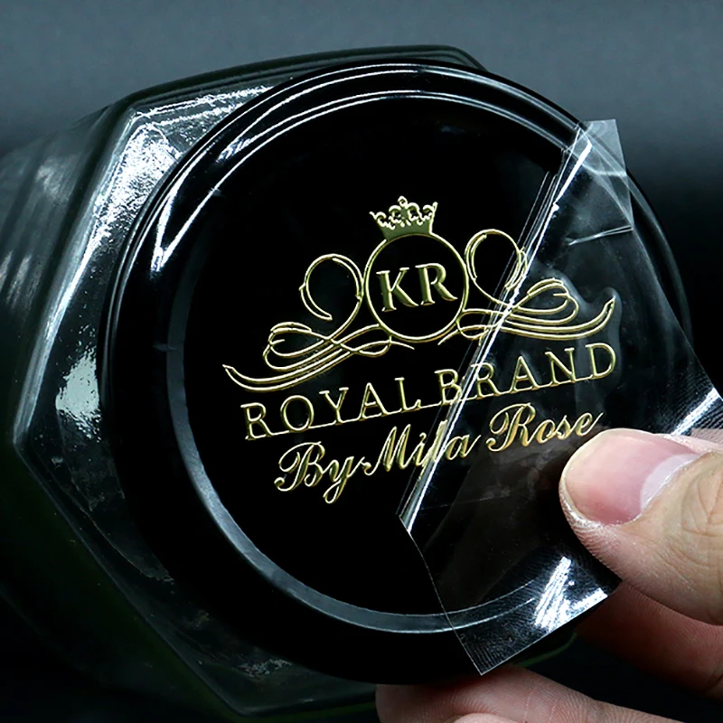Golden Custom 3D Stickers Personalise Clear Metal Labels Waterproof Box Bottle Decal
