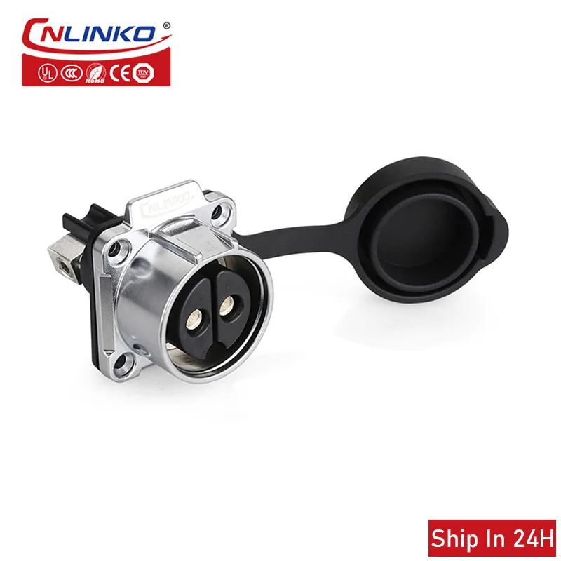 Cnlinko LP28 Industrial 2pin Waterproof 50A Electrical AC500V 6AWG Male Plug Female Socket Circular Cable Wire Power Connector