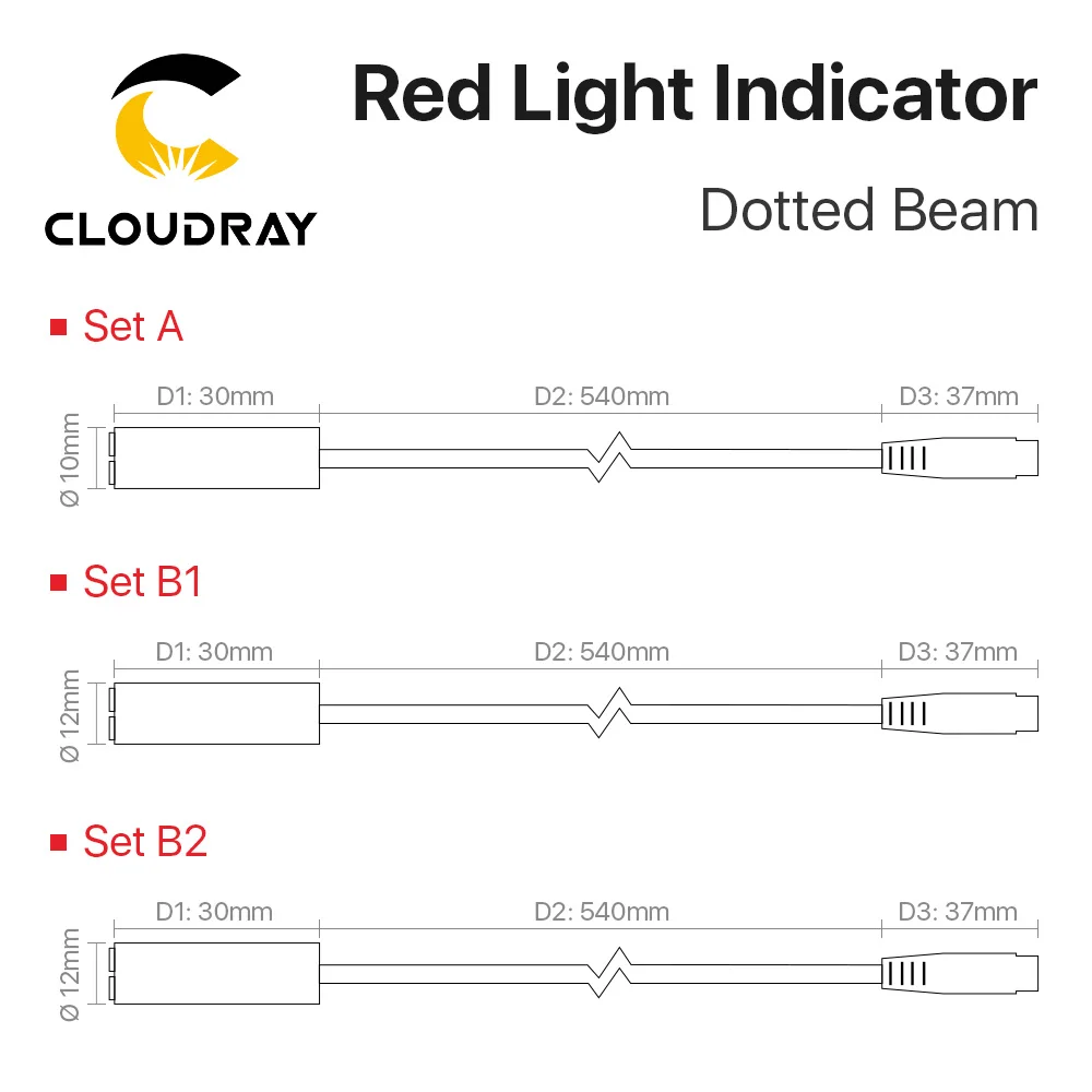 Cloudray Red Dotted Beam Light  650nm 5V Infrared Adjustable Laser Module Locator + Adapter for Fiber Marking or Cutting Machine