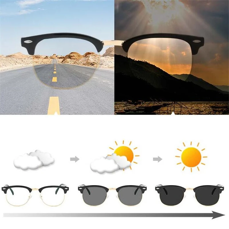1.56 Aspheric Green Film Sun Photochromic Prescription Eyeglasses Anti Blue light Nearsighted Glasses Diopter  -0.5 -1 To -6.0
