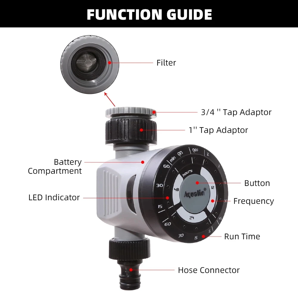 Automatic Electronic Water Timer Garden Watering Click Solenoid Valve Irrigation Controller Irrigation Timer System