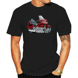 Men Goldwing Red Biker Dark T-Shirt 100% cotton O-Neck