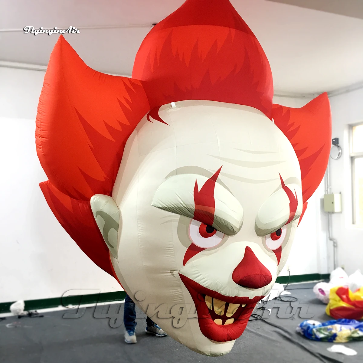 

Personalized Hanging Inflatable Devil Head 2m/3m Smiling Demon Skull Air Blown Clown Mask Balloon For Halloween Decoration