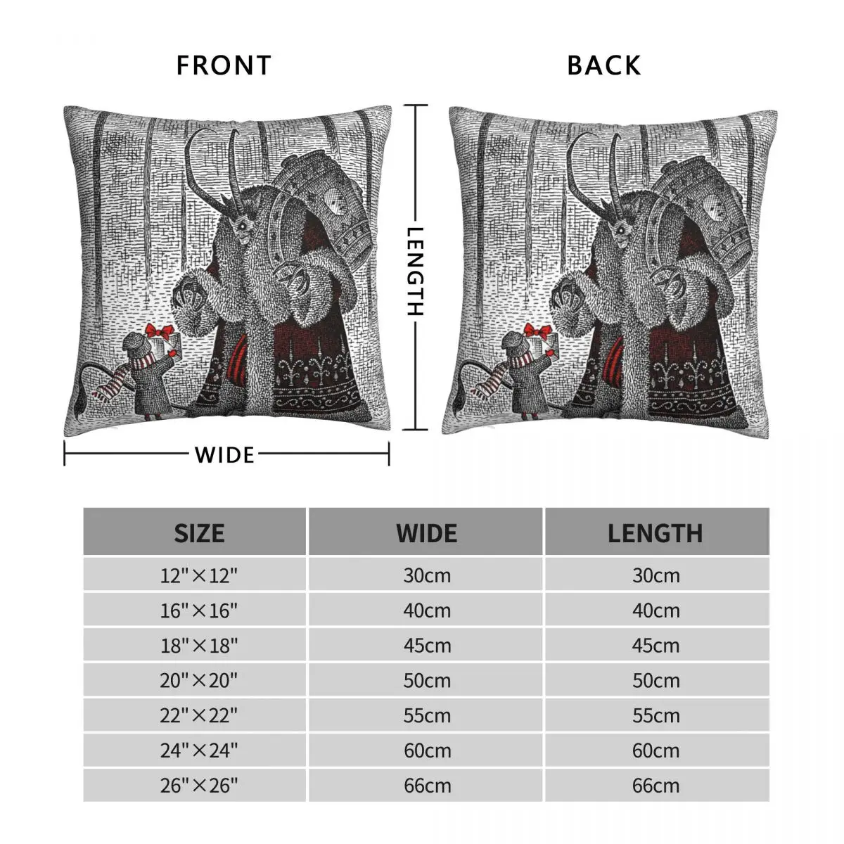 A Gift For Krampus Square Pillowcase Polyester Linen Velvet Printed Zip Decor Throw Pillow Case Bed Cushion Cover