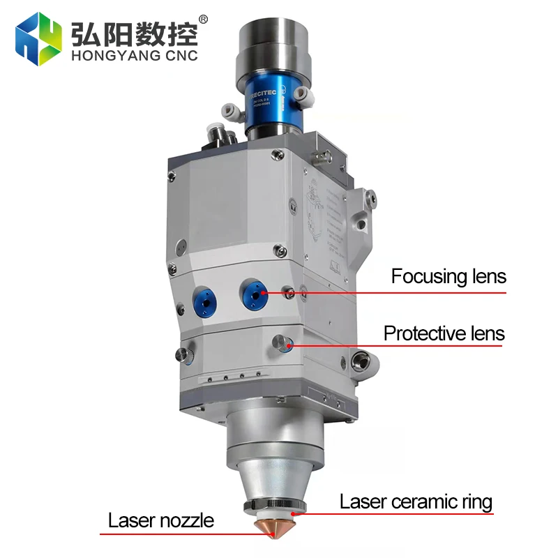 Cabezal de corte láser de fibra, diámetro 32mm más boquilla de máquina de soldadura CNC, diámetro de una y doble capa 0,8-6,0 rosca 14mm