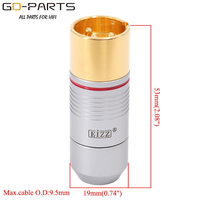 EIZZ Tellurium Copper 3-Pin Male Female XLR Connector MIC Snake
