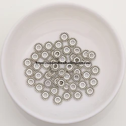 (50Pcs / Lot !) Zinc Alloy Tibetan Silver European Charm Connector Crimp End Beads Size 6mm HA10814B