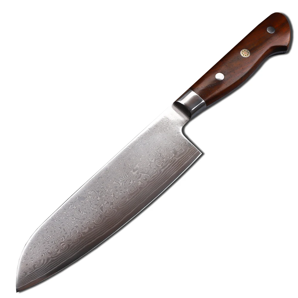 5 Inch Damascus VG10 Steel Core Mahogany Handle Kitchen Meat Cutting Vegetables And Fruits Outdoor EDC Tool Knife