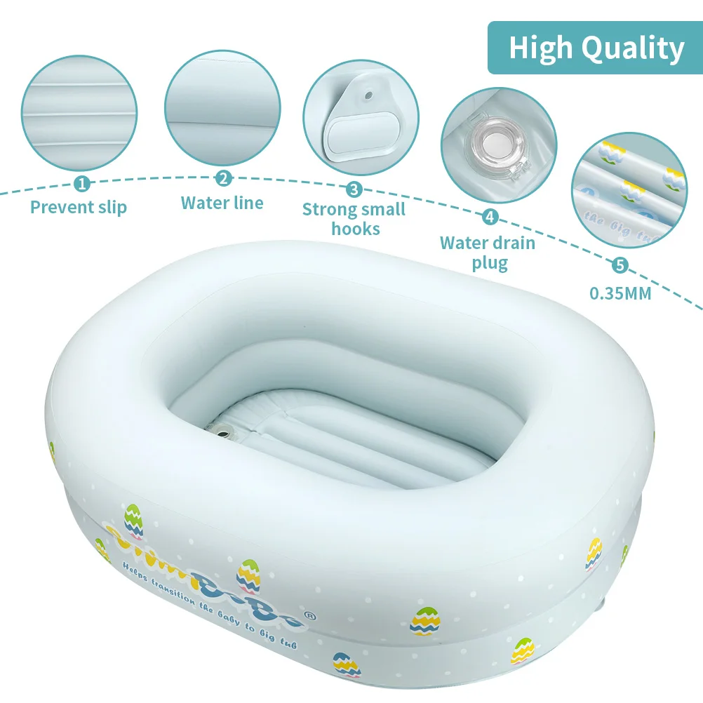 Inflatable Baby Bathtub Mini Swim Pool Infant Bathing Basin Kids Bath Seat Portable Folding Soft Bathtub Swim Accessories