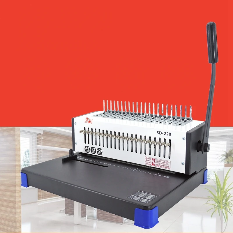 21-hole manual punching and binding machine thick comb type A4 paper document apron clip binding machine SD-220