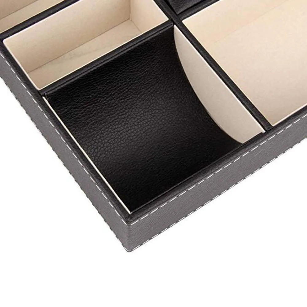 Tray Faux Leather Nightstand Organizer For Men Desk Dresser Top Storage Box Holder Jewelry Keys Phone Wallet Watch Accessories