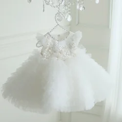 Christmas Dress Infant Baby Girls Dress Newborn Baby 1st Year Birthday Dress Toddler Flower Baby Wedding Baptism Princess Gown