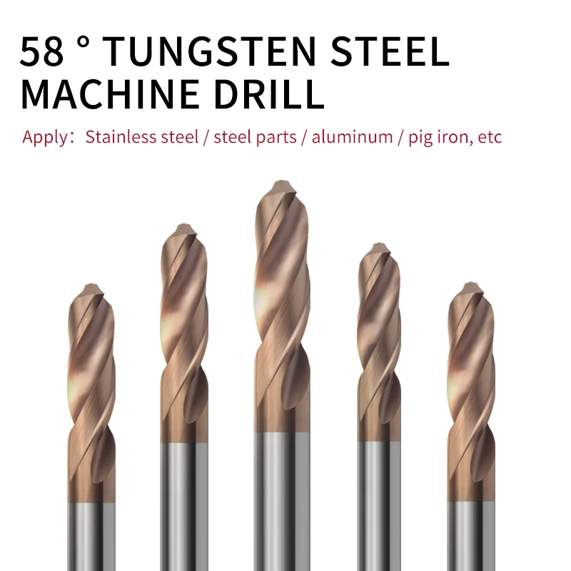 

D1.8~D15.5mm 40/50/60/70/100L Coated bit 58 degree tungsten steel bit Carbide Twist Drill Bits for CNC Metal Drilling End Mill