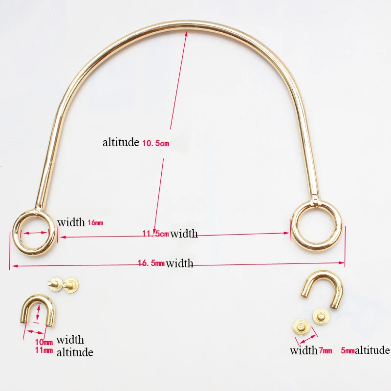 1PC Round Metal Bag Handles For Handbag Strap Handcrafted Handle Replacement for DIY Making Purse Frame Bag Accessories