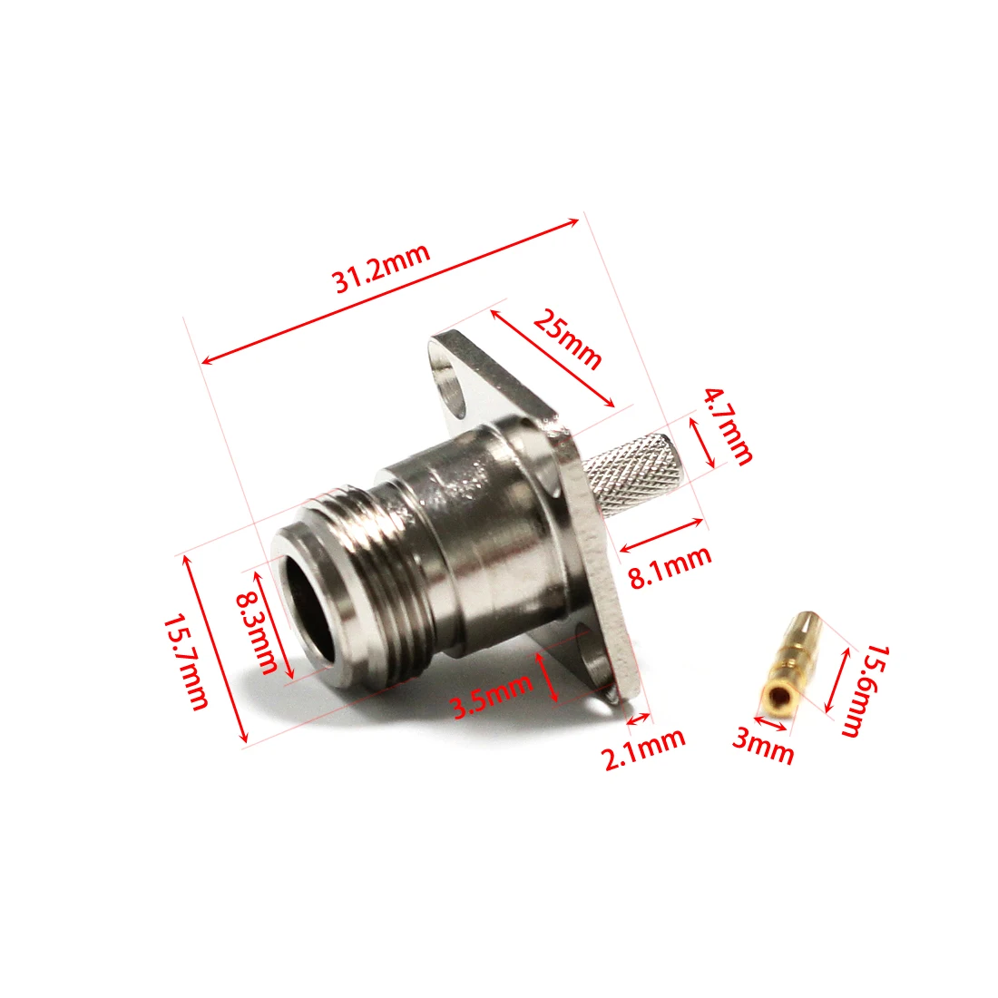 1PC N Type Female Jack Panel Mount RF Coax Connector Crimp  For RG58 LMR195 Coaxial Cable Wholesale