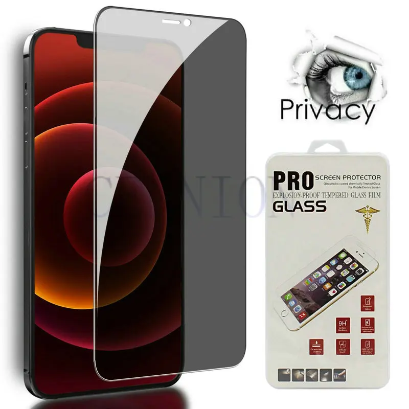 New Anti-Spy 9H Privacy Glass Silk-Screen Protector for iPhone 12 Pro Max Mini 11 X Xs Xr 8 7 Plus 100pcs plastic retail