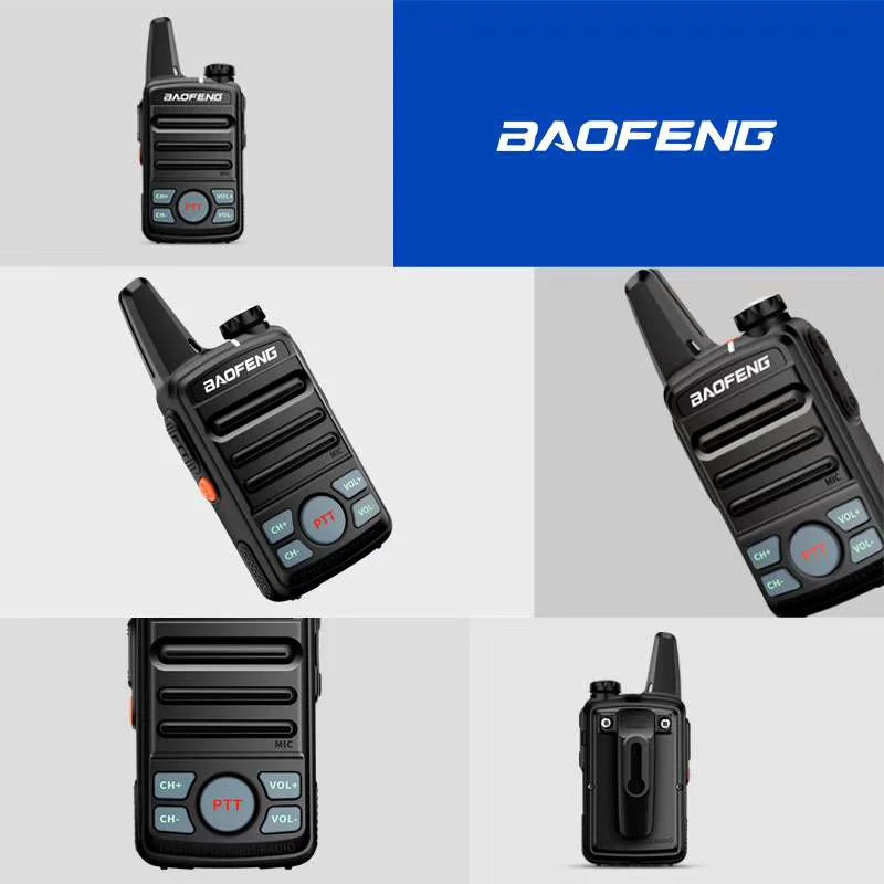 Baofeng-walkie talkie de 400-470mhz, 2 peças, rádio uhf compacto com fone de ouvido