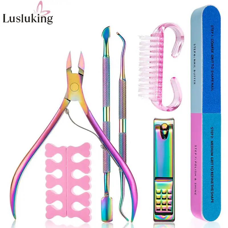 

Manicure Set Nail Art Exfoliating Tools Scissors Plier Peeling Push Dead Skin Cuticle Pusher Nipper Spoon Remover Clipper Cutter