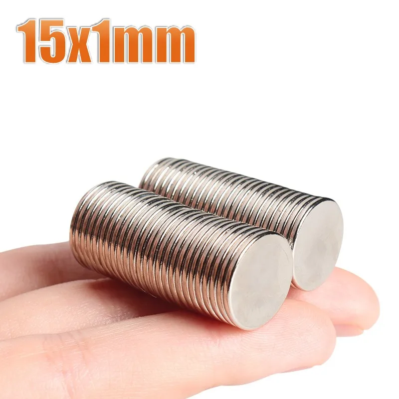 50Pcs Small N35 Round Magnet 15x1 15x1.5 15x2 15x3 15x5 mm Powerful Magnet Neodymium Permanent NdFeB Magnets 15*1 15*2 15*3 15*5