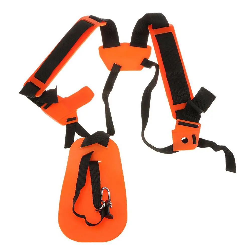 Double shoulder strap trimmer with durable nylon strap for shrub cutters or garden mowers (for STIHL FS, km series trimmers)