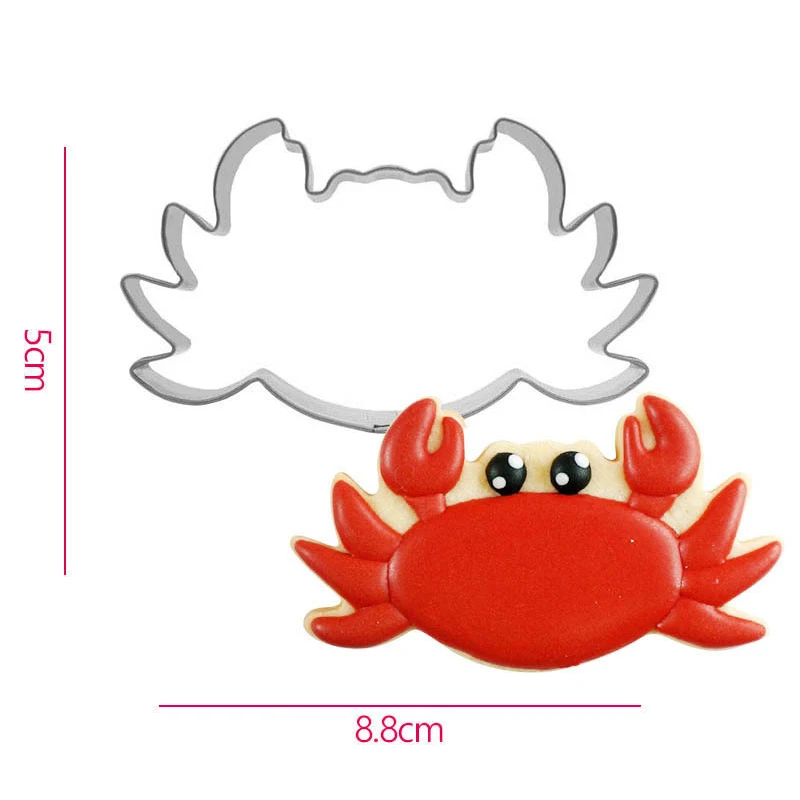 Stainless Steel Crab Cookie Cutter, Biscuit Knife, Baking Fruit, Kitchen Mold, Embossing Printing