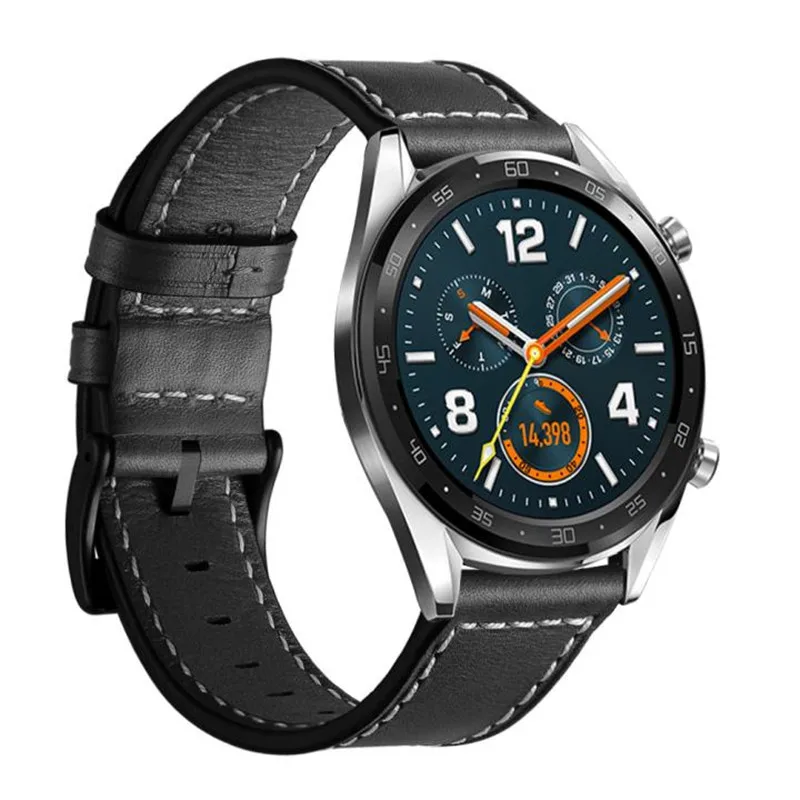 Correa de cuero para huawei watch GT 2, 46mm, 42mm, Honor Magic 2, pulsera deportiva
