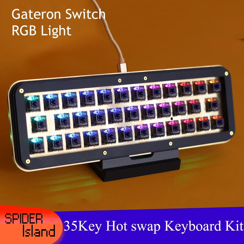 

Hot Swap Mechanical Keyboard Kit without Keycap 35Keys Macro Keyboard QMK Customize DIY keyboard for Window Mac one hand keypad