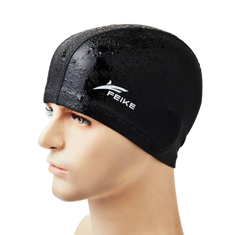 Bonnet de bain en tissu PU pour hommes, femmes, adultes, élastique, imperméable, pour piscine, sport, Protection des oreilles