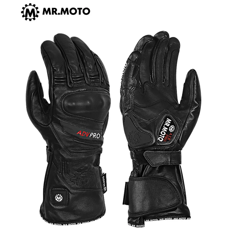 

Winter Warm Leather Heated gloves Electric Heating Motocross Motorcycle Accessories Gloves Windproof Waterproof Snowmobile glove