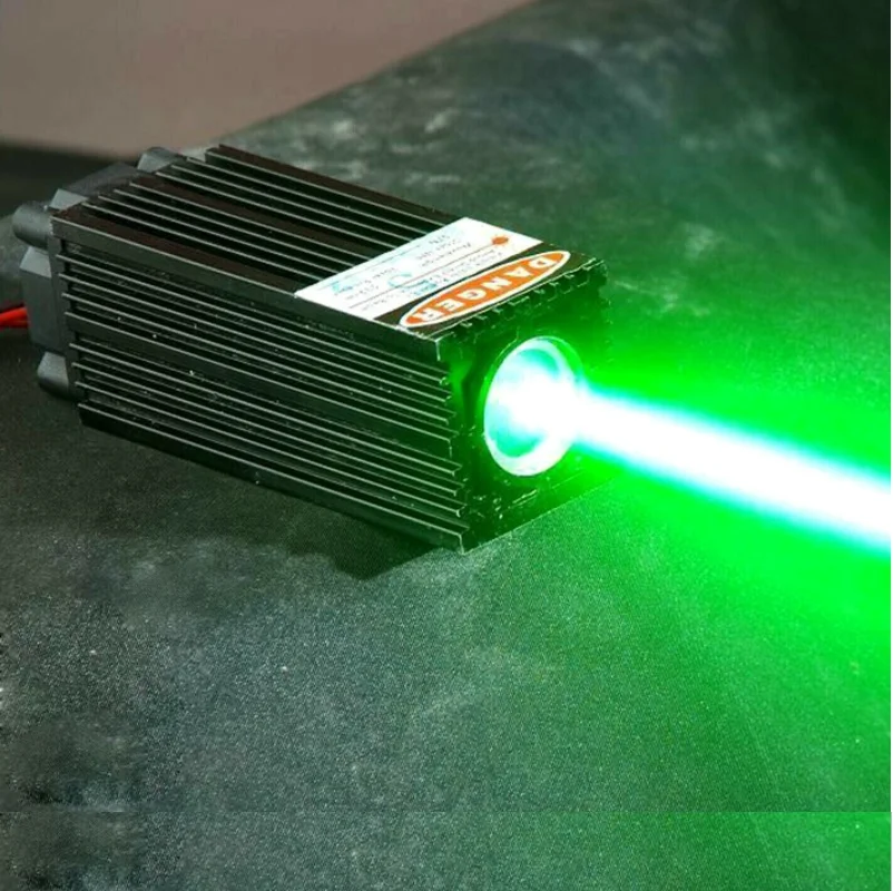 80mW-100mW Industrial Lab 532nm Green Laser Module With TTL Fan Cool Dot Fat Beam 30x30x82mm