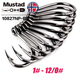 Mustad Norway Origin Sea Fishing Hook Super Power Big Size Hoodlum Fish Hooks,1#-12/0#,10827NP-BN