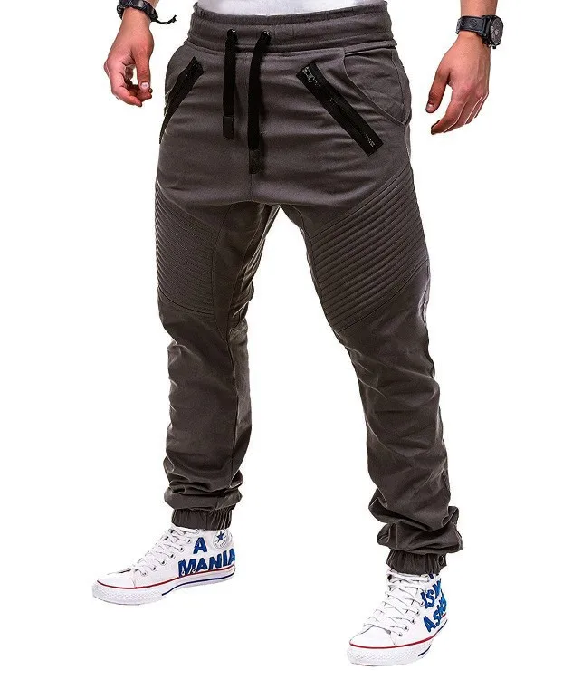 

MRMT 2024 New Mens Baggy Trousers Casual Drawstring Elastic Men Pants Double Zipper Open-seat Man Trousers For Male