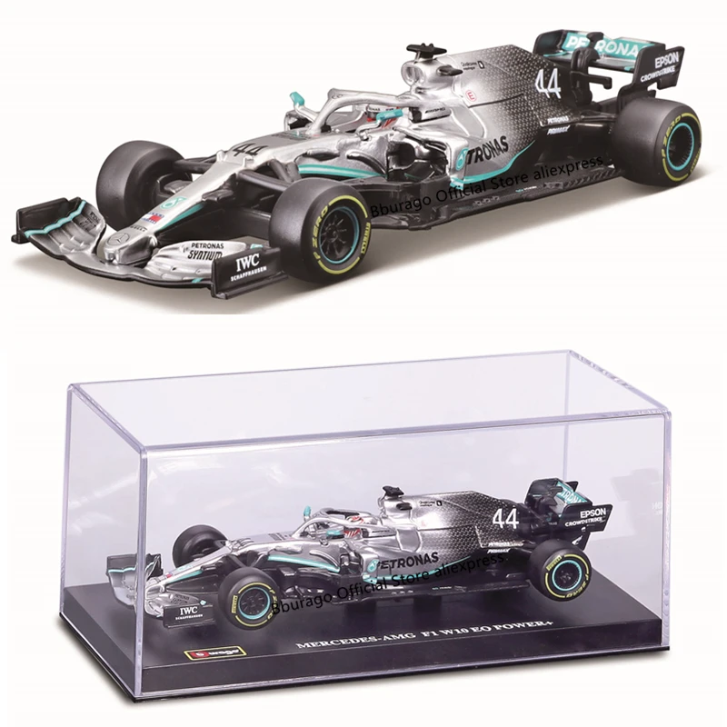 Bburago 1:43 mercedes-benz-amg f1 w10 eq power + 2019 no44 liga de luxo veículo diecast carros modelo brinquedo coleção presente